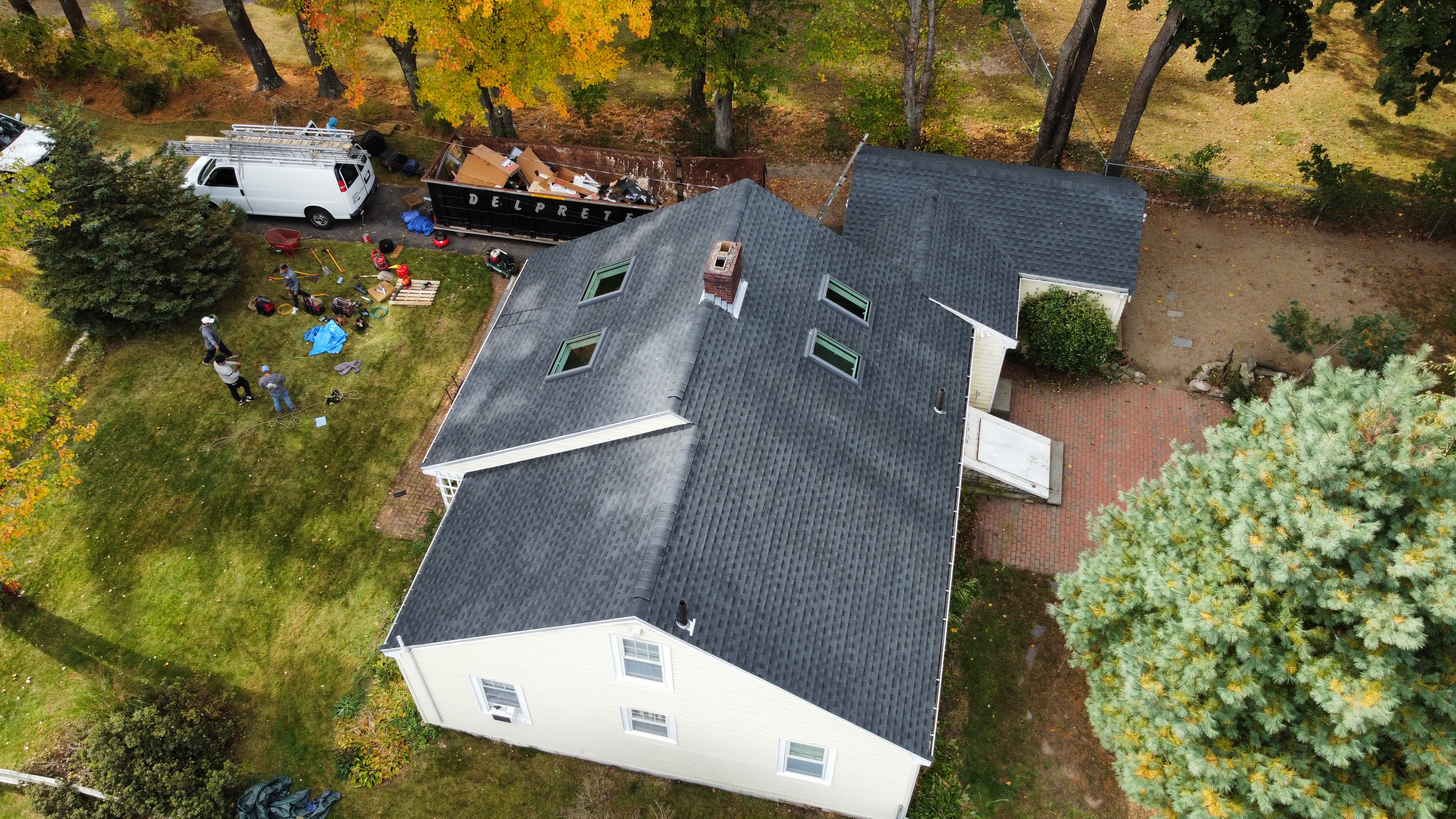 Completed roof with new skylights